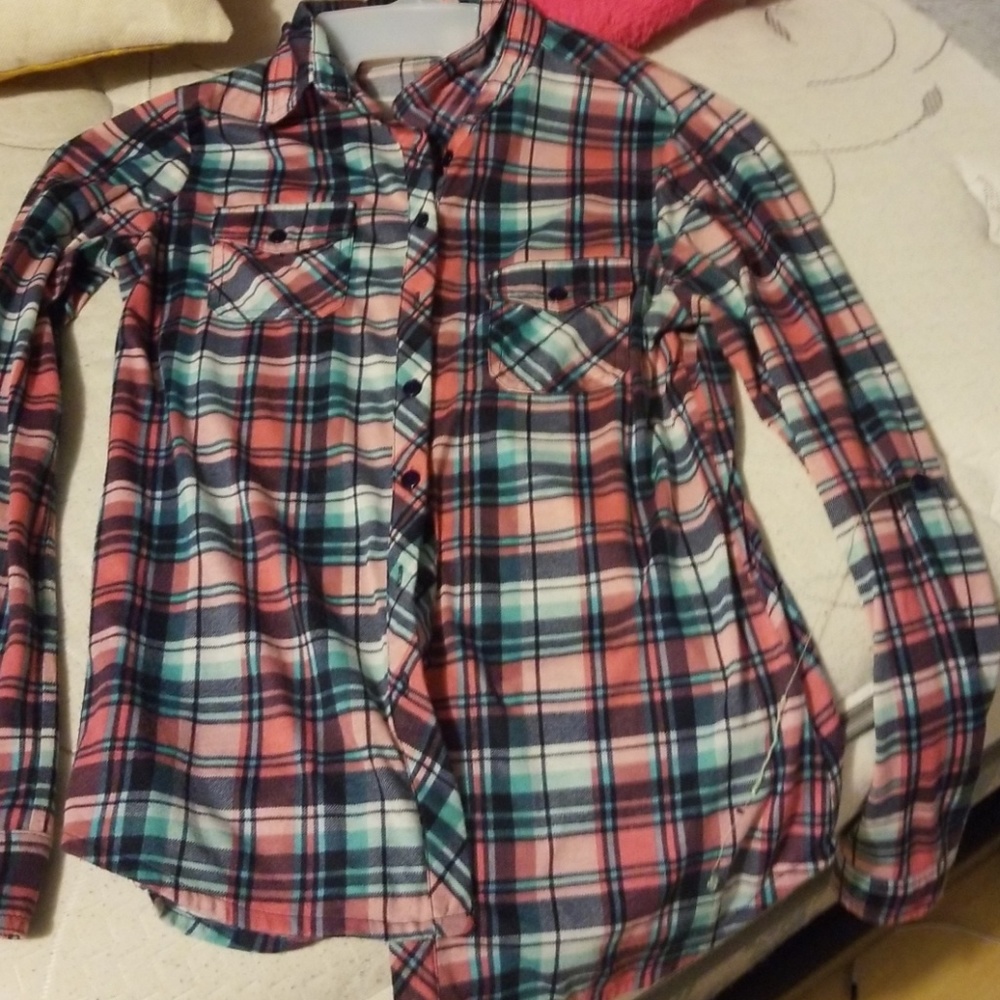 Blue and pink flannel